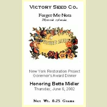 Our packets as featured at an event honoring Bette Midler.