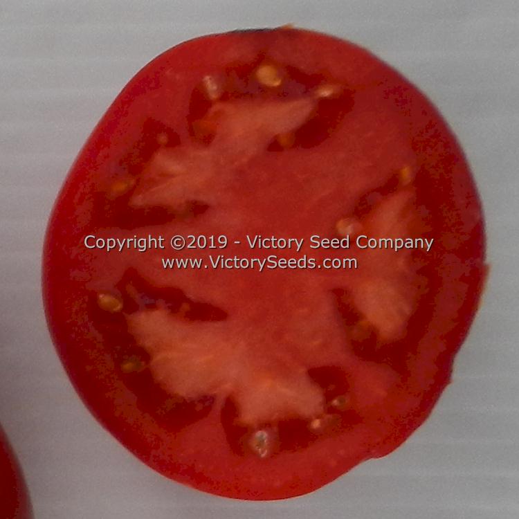 An 'Atkinson' tomato slice.