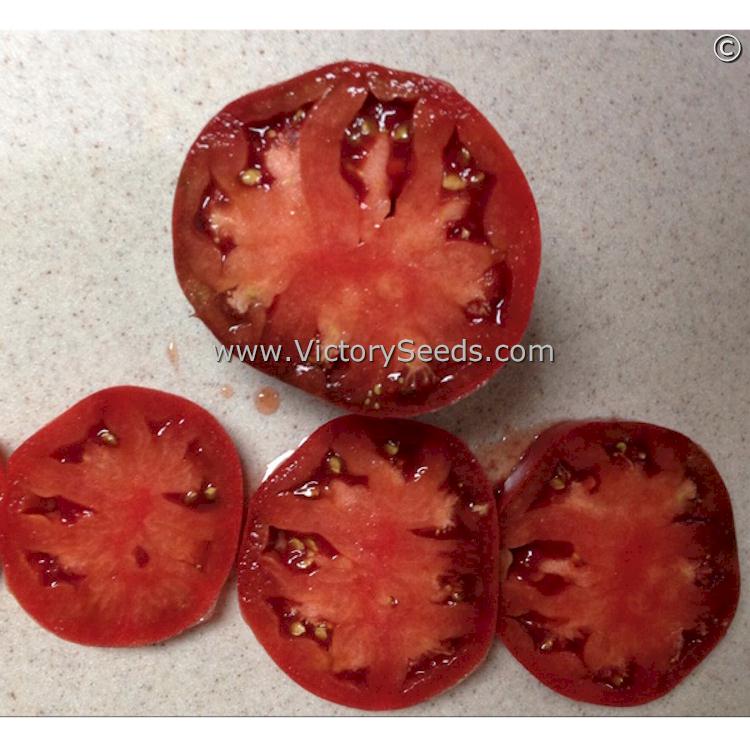 Slices of 'Cherokee Purple Heart' tomatoes. Image courtesy of Rock Angier.