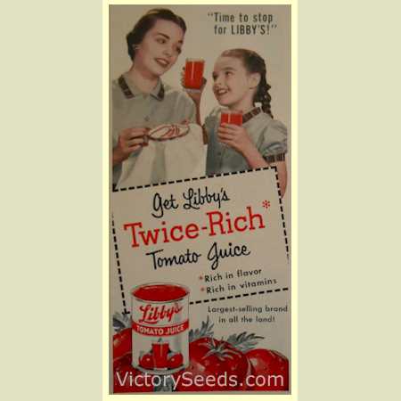 A 1954 Libby's Tomato Juice Print Ad.