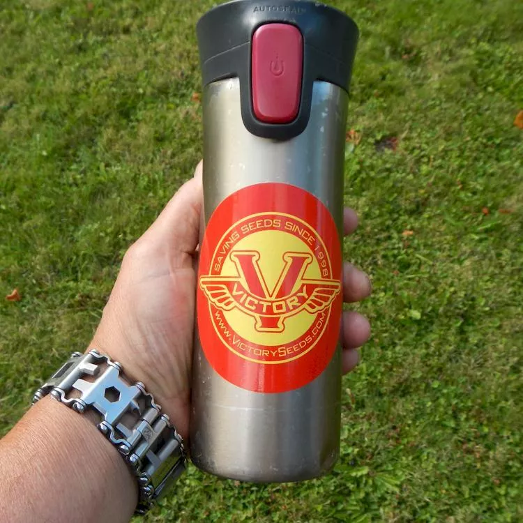 Sticker, 3.5" Round Red on Yellow Vinyl