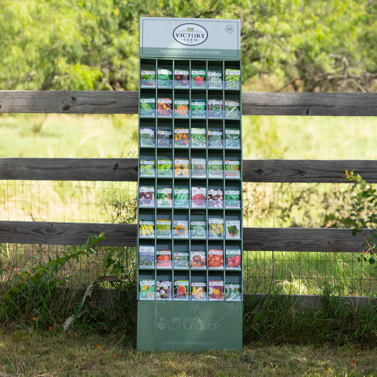 Victory Seeds 48-variety floor rack display