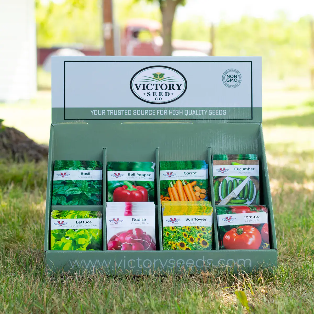 Victory Seeds 8-variety tabletop display